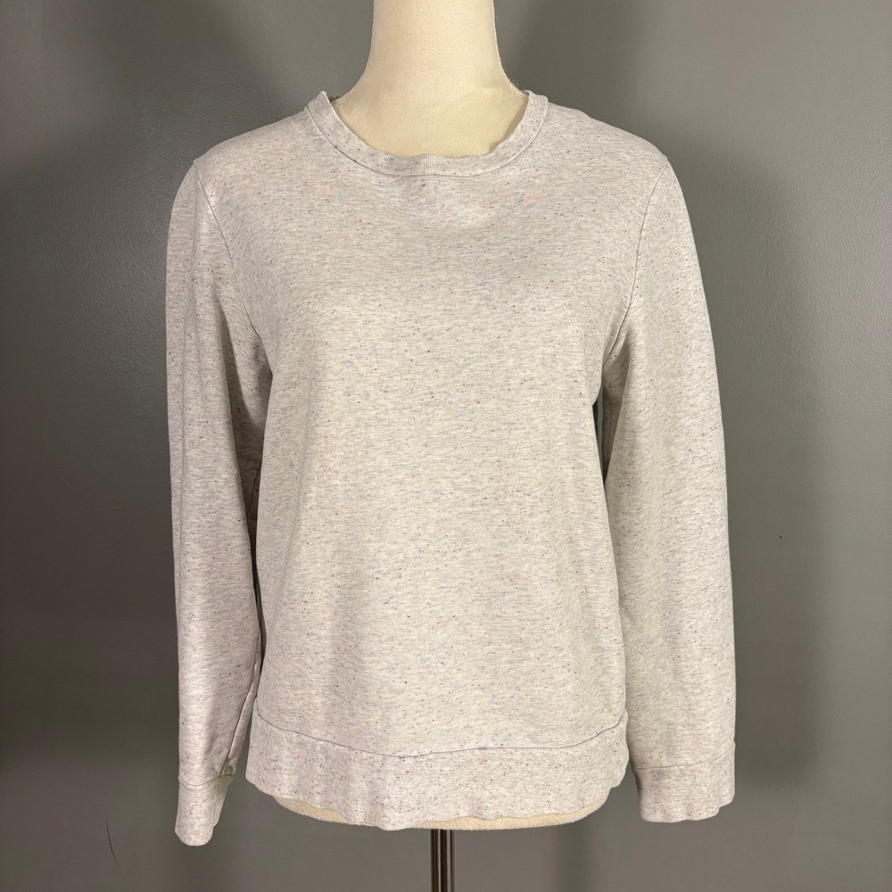 COS Womens S Speckled Crewneck Sweatshirt Casual Cozy Colorful Classic Rainbow